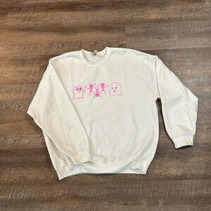 Glitter pink skeleton pullover